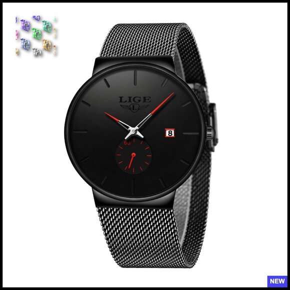 Stainless Steel Analog Watch Retro Minimalist Thin Dress Business Casual